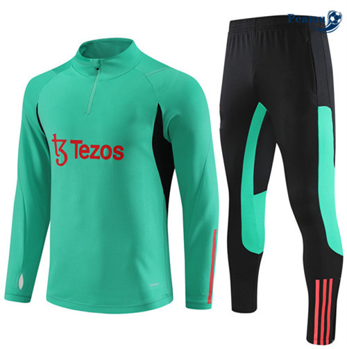 Peamu - Maillot foot Survetement Manchester United Enfant Vert 2023/24 personnalisé