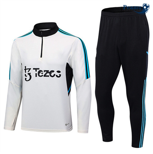 Peamu - Maillot foot Survetement Manchester United Blanc 2023/24 grossiste