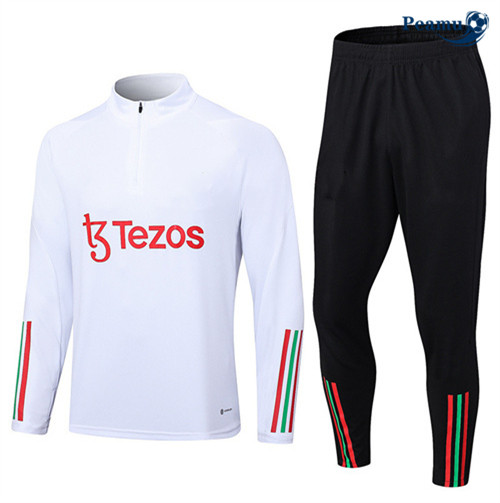 Peamu - Maillot foot Survetement Manchester United Blanc 2023/24 Paris