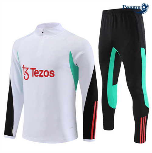 Peamu - Maillot foot Survetement Manchester United Blanc 2023/24 discout