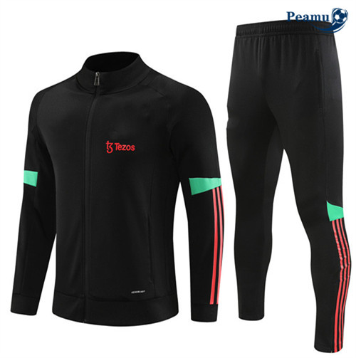 Peamu - Maillot foot Veste Survetement Manchester United Noir 2023/24 Officiel