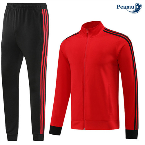 Peamu - Maillot foot Veste Survetement Manchester United Rouge 2023/24 Original