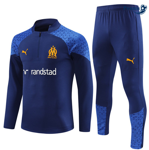 Peamu - Maillot foot Survetement Marseille Enfant Bleu Marine 2023/24 discout