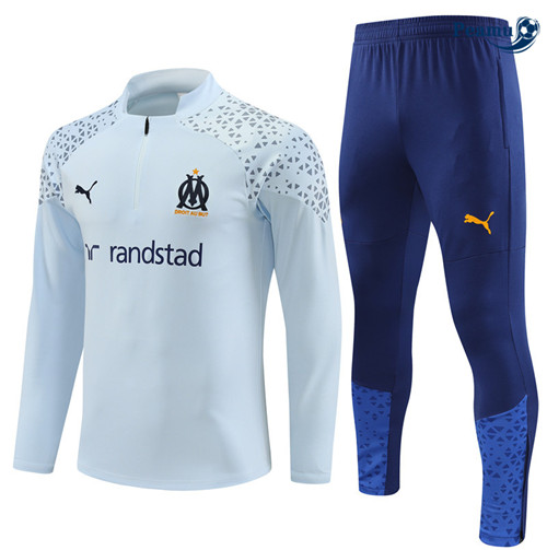 Peamu - Maillot foot Survetement Marseille Enfant Gris 2023/24 Officiel