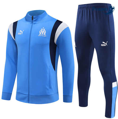 Peamu - Maillot foot Veste Survetement Marseille Bleu 2023/24 personnalisé
