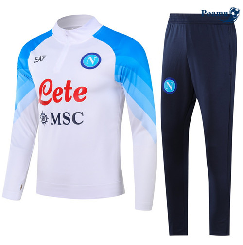 Peamu - Maillot foot Survetement Napoli Enfant Blanc 2023/24 Outlet