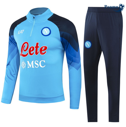 Peamu - Maillot foot Survetement Napoli Enfant Bleu 2023/24 Soldes