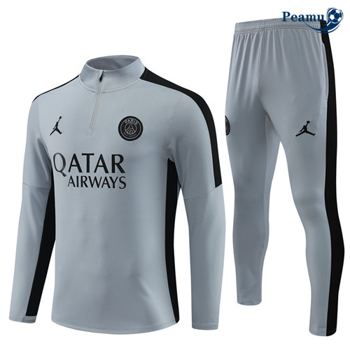 Peamu - Maillot foot Survetement PSG Enfant Gris 2023/24 personnalisé