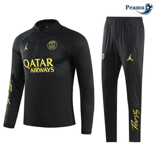 Peamu - Maillot foot Survetement PSG Enfant Noir 2023/24 personnalisé