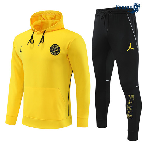 Peamu - Maillot foot Survetement PSG Enfant à Capuche Jaune 2023/24 Paris
