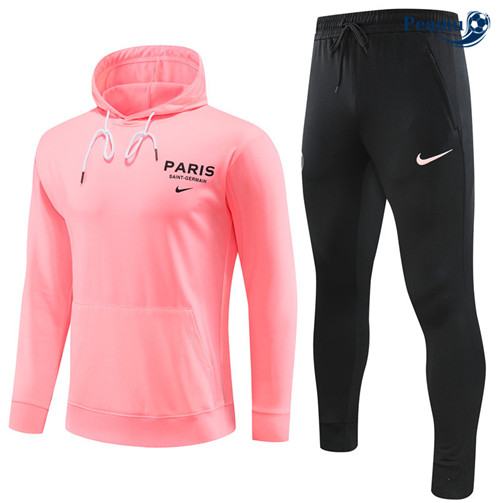 Peamu - Maillot foot Survetement PSG Enfant à Capuche Rose 2023/24 personnalisé