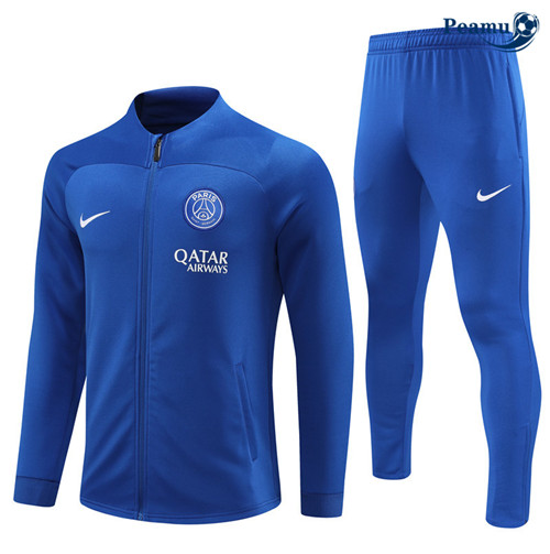 Peamu - Maillot foot Veste Survetement PSG Enfant Bleu 2023/24 grossiste