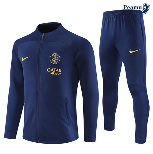 Peamu - Maillot foot Veste Survetement PSG Enfant Bleu Marine 2023/24 Paris