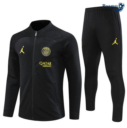 Peamu - Maillot foot Veste Survetement PSG Enfant Noir 2023/24 discout