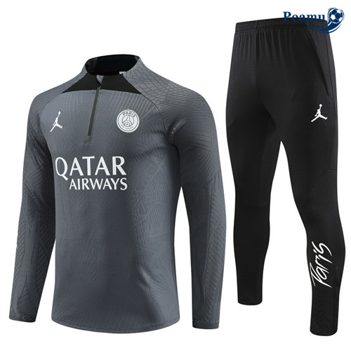 Peamu - Maillot foot Survetement Player PSG Enfant Gris 2023/24 Officiel