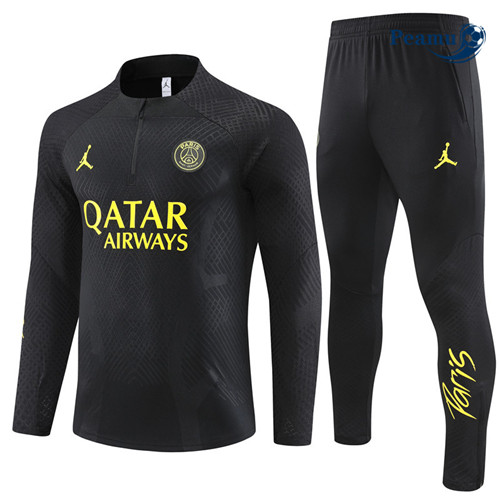 Peamu - Maillot foot Survetement Player PSG Noir 2023/24 Officiel