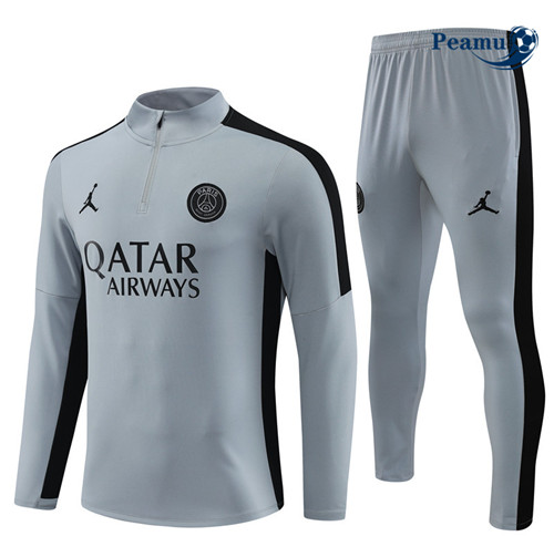 Peamu - Maillot foot Survetement PSG Gris 2023/24 Officiel