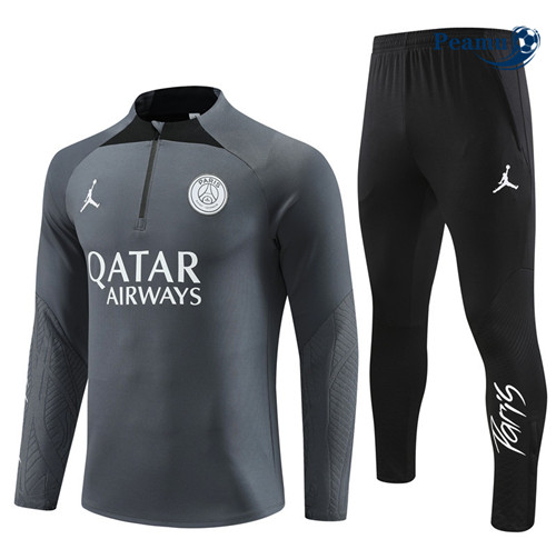 Peamu - Maillot foot Survetement PSG Gris 2023/24 personnalisé