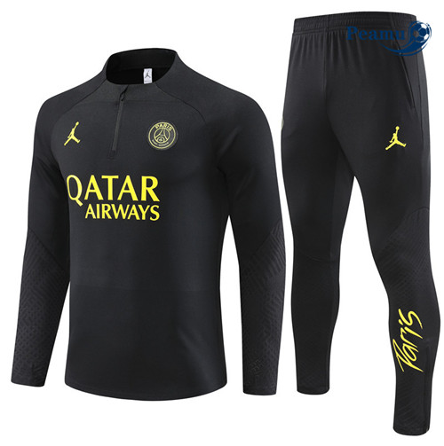 Peamu - Maillot foot Survetement PSG Noir 2023/24 Soldes