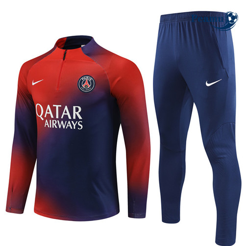 Peamu - Maillot foot Survetement PSG Rouge 2023/24 personnalisé