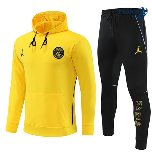 Peamu - Maillot foot Survetement PSG à capuche Jaune 2023/24 Officiel