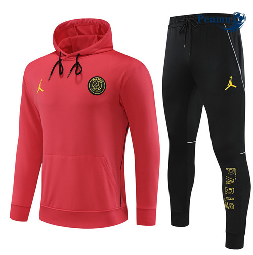 Peamu - Maillot foot Survetement PSG à capuche Rouge 2023/24 grossiste