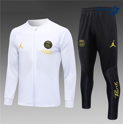 Peamu - Maillot foot Veste Survetement PSG Blanc 2023/24 Officiel