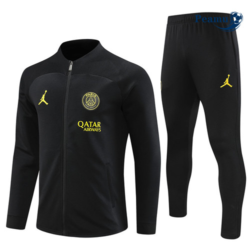 Peamu - Maillot foot Veste Survetement PSG Noir 2023/24 Soldes