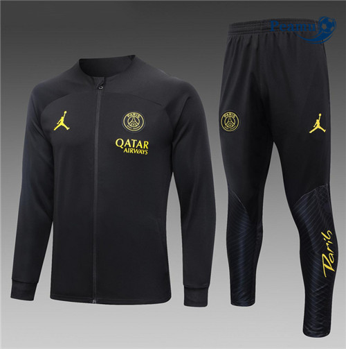 Peamu - Maillot foot Veste Survetement PSG Noir 2023/24 Paris