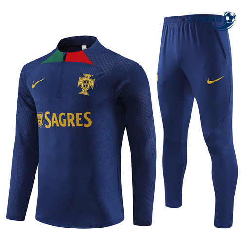 Peamu - Maillot foot Survetement Player Portugal Bleu Marine 2023/24 Original