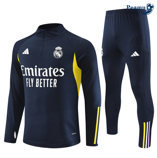 Peamu - Maillot foot Survetement Real Madrid Enfant Bleu Marine 2023/24 Outlet