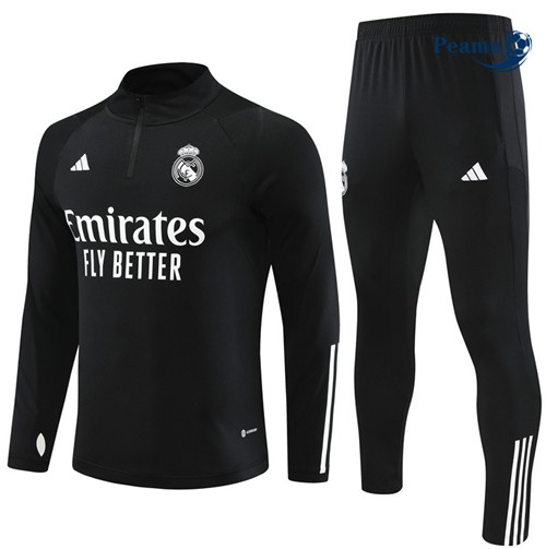 Peamu - Maillot foot Survetement Real Madrid Noir 2023/24 grossiste