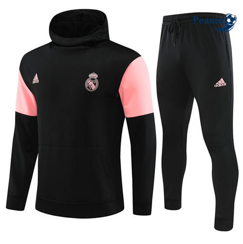 Peamu - Maillot foot Survetement Real Madrid à capuche Noir 2023/24 Paris