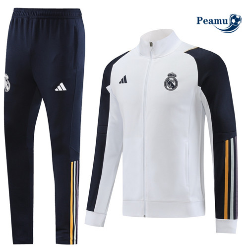Peamu - Maillot foot Veste Survetement Real Madrid Blanc 2023/24 Officiel