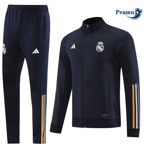 Peamu - Maillot foot Veste Survetement Real Madrid Bleu Marine 2023/24 Soldes