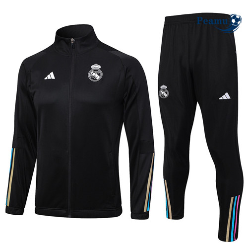 Peamu - Maillot foot Veste Survetement Real Madrid Noir 2023/24 grossiste