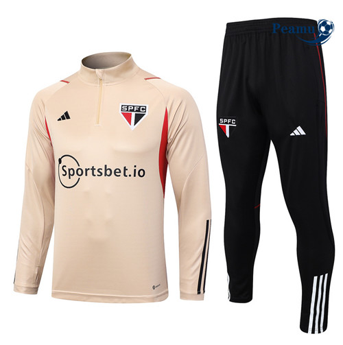 Peamu - Maillot foot Survetement Sao Paulo Kaki 2023/24 Soldes