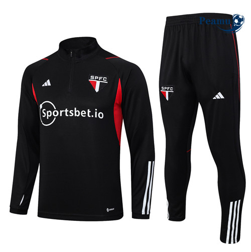 Peamu - Maillot foot Survetement Sao Paulo Noir 2023/24 grossiste