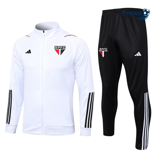 Peamu - Maillot foot Veste Survetement Sao Paulo Blanc 2023/24 Paris