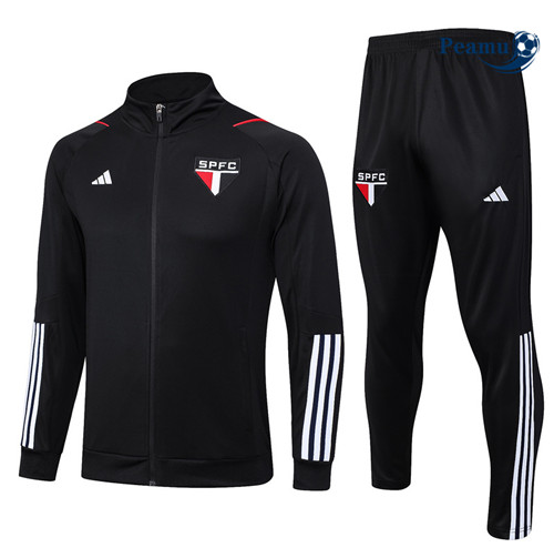 Peamu - Maillot foot Veste Survetement Sao Paulo Noir 2023/24 discout