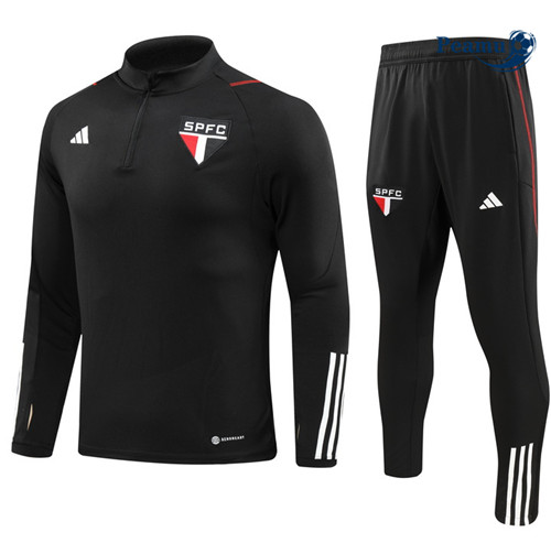 Peamu - Maillot foot Survetement Sao Paulo Noir 2023/24 personnalisé