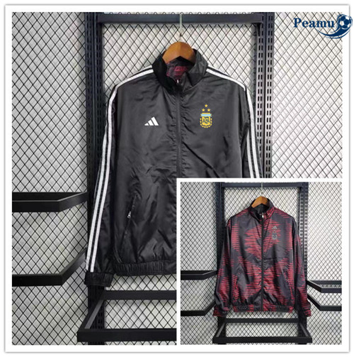 Peamu - Maillot foot Coupe Vent Argentine Noir 2023/24 Soldes