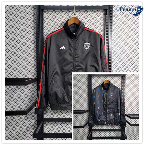 Peamu - Maillot foot Coupe Vent Arsenal Noir 2023/24 Original