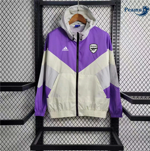 Peamu - Maillot foot Coupe Vent Arsenal Violet 2023/24 personnalisé