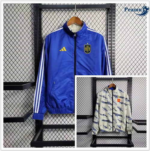 Peamu - Maillot foot Coupe Vent Espagne Bleu 2023/24 Outlet