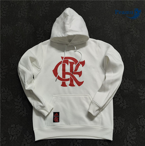 Peamu - Maillot foot Sweatshirt à capuche Flamengo Blanc 2023/24 grossiste