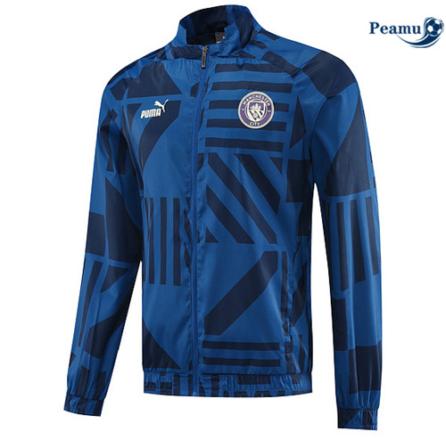 Peamu - Maillot foot Coupe Vent Manchester City Bleu 2023/24 Soldes