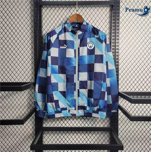Peamu - Maillot foot Coupe Vent Manchester City Bleu 2023/24 discout