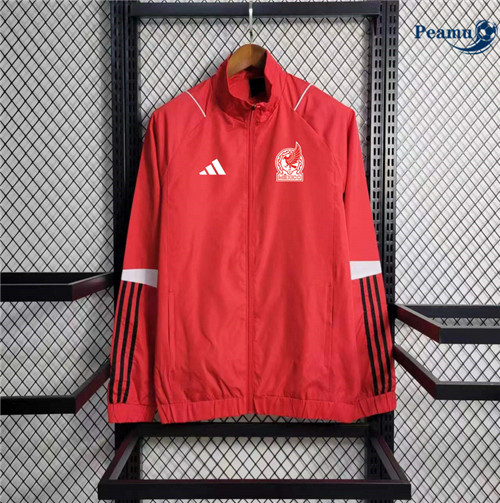 Peamu - Maillot foot Coupe Vent Mexique Rouge 2023/24 personnalisé