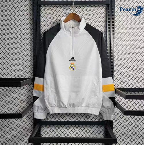 Peamu - Maillot foot Coupe Vent Real Madrid Blanc 2023/24 Officiel